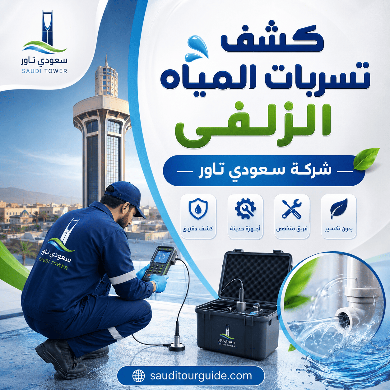 شركة كشف تسربات المياه الزلفى