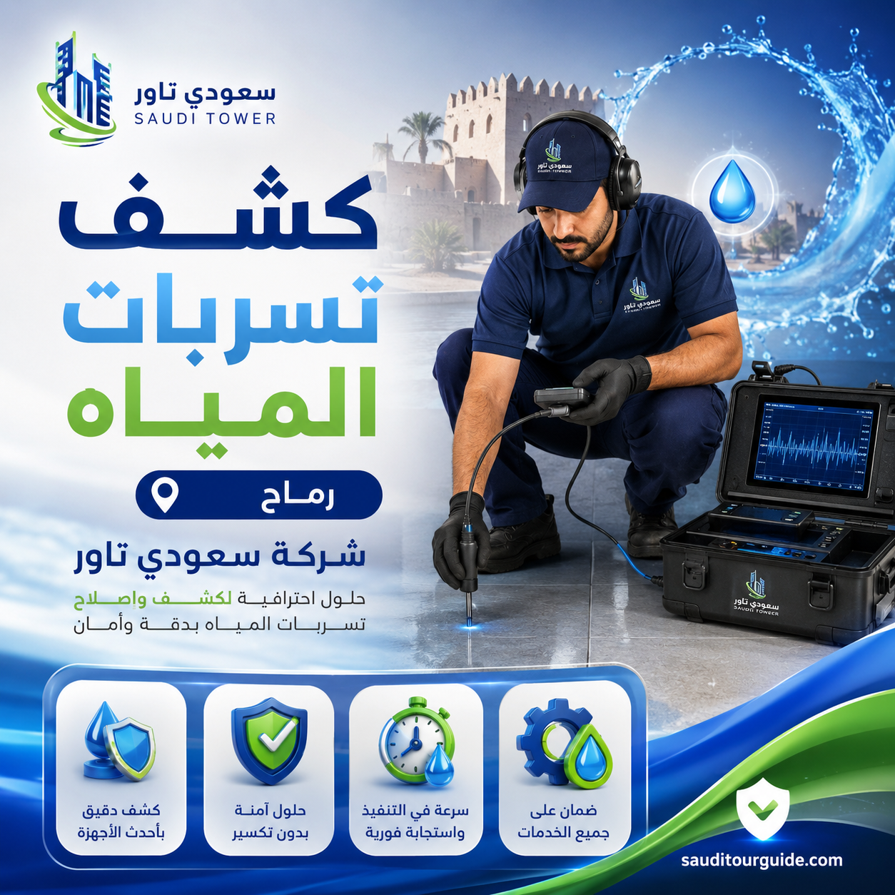 شركة كشف تسربات المياه رماح