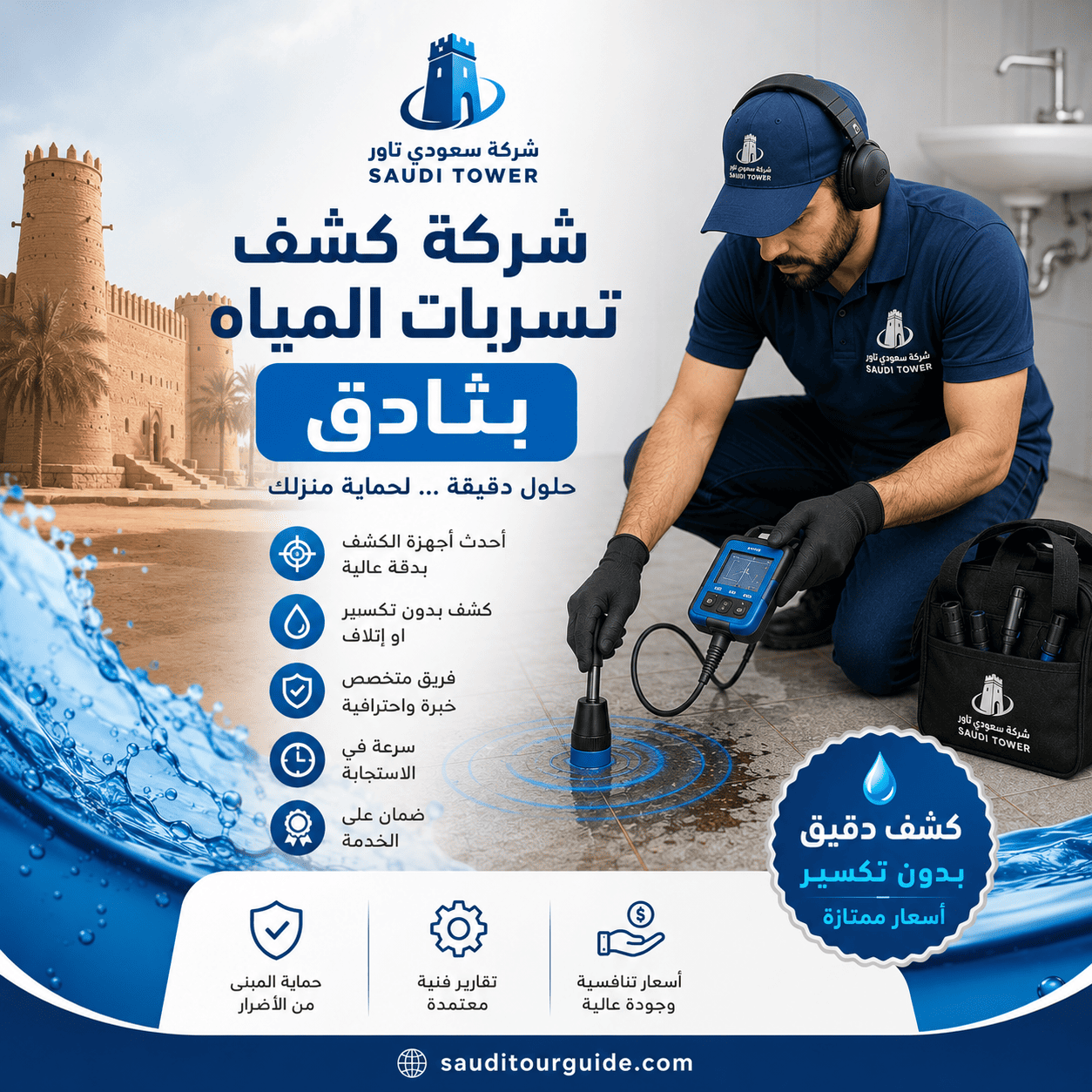 شركة كشف تسربات المياه بثادق