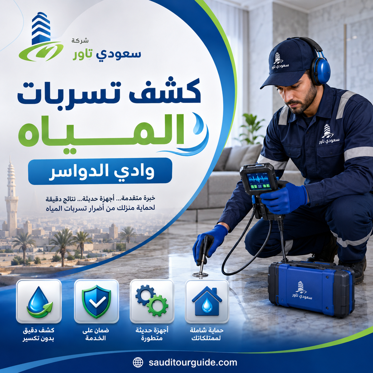 شركة كشف تسربات المياه وادي الدواسر