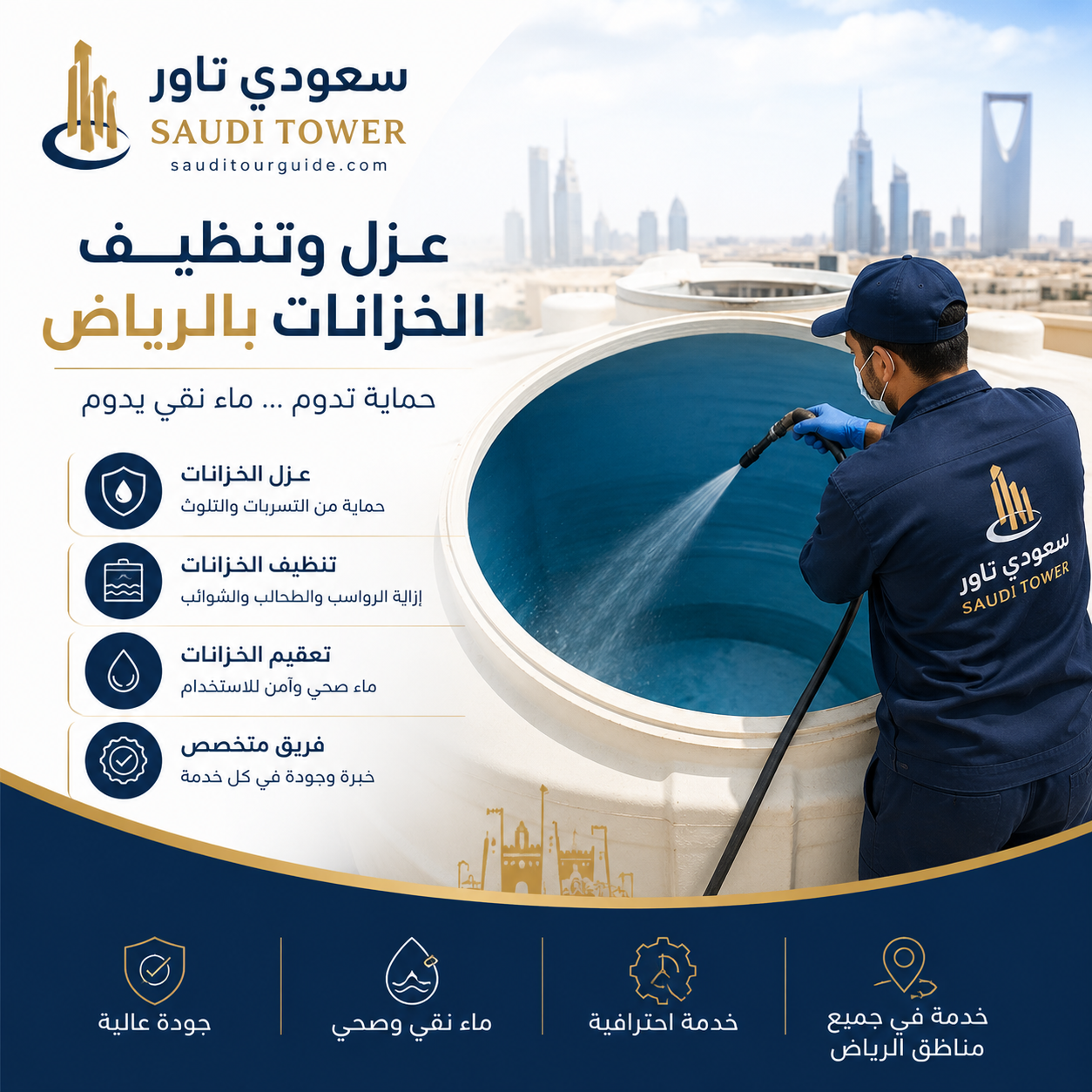 شركة عزل وتنظيف خزانات بالرياض
