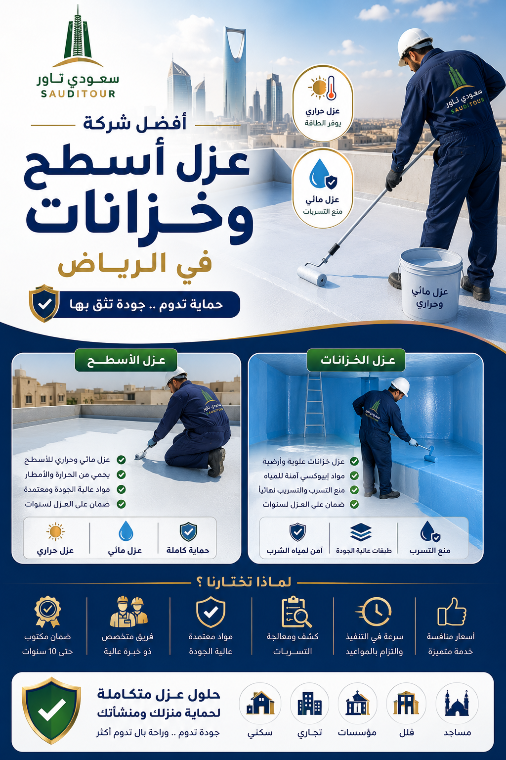 افضل شركة عزل اسطح وخزانات بالرياض