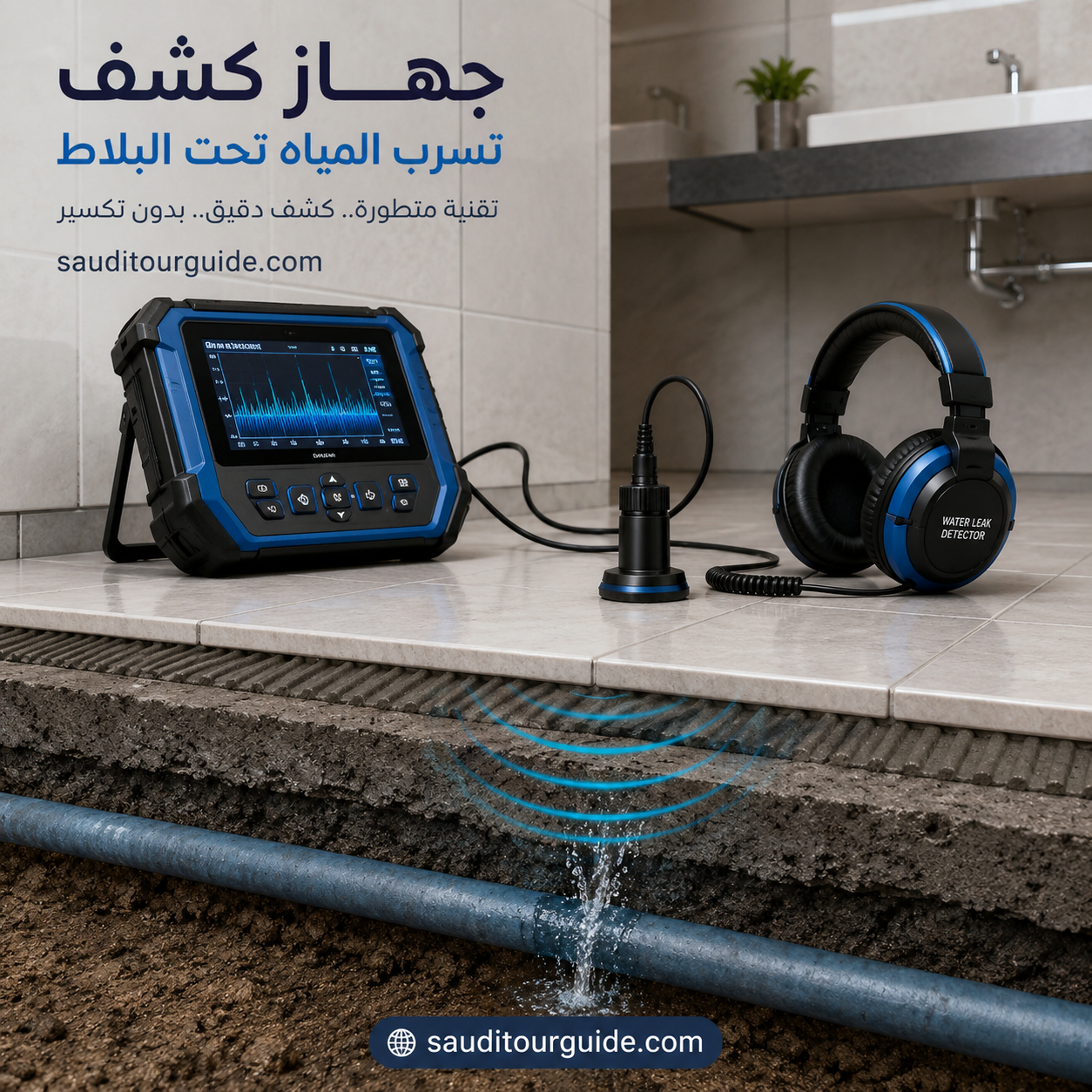 جهاز كشف تسرب المياه تحت البلاط