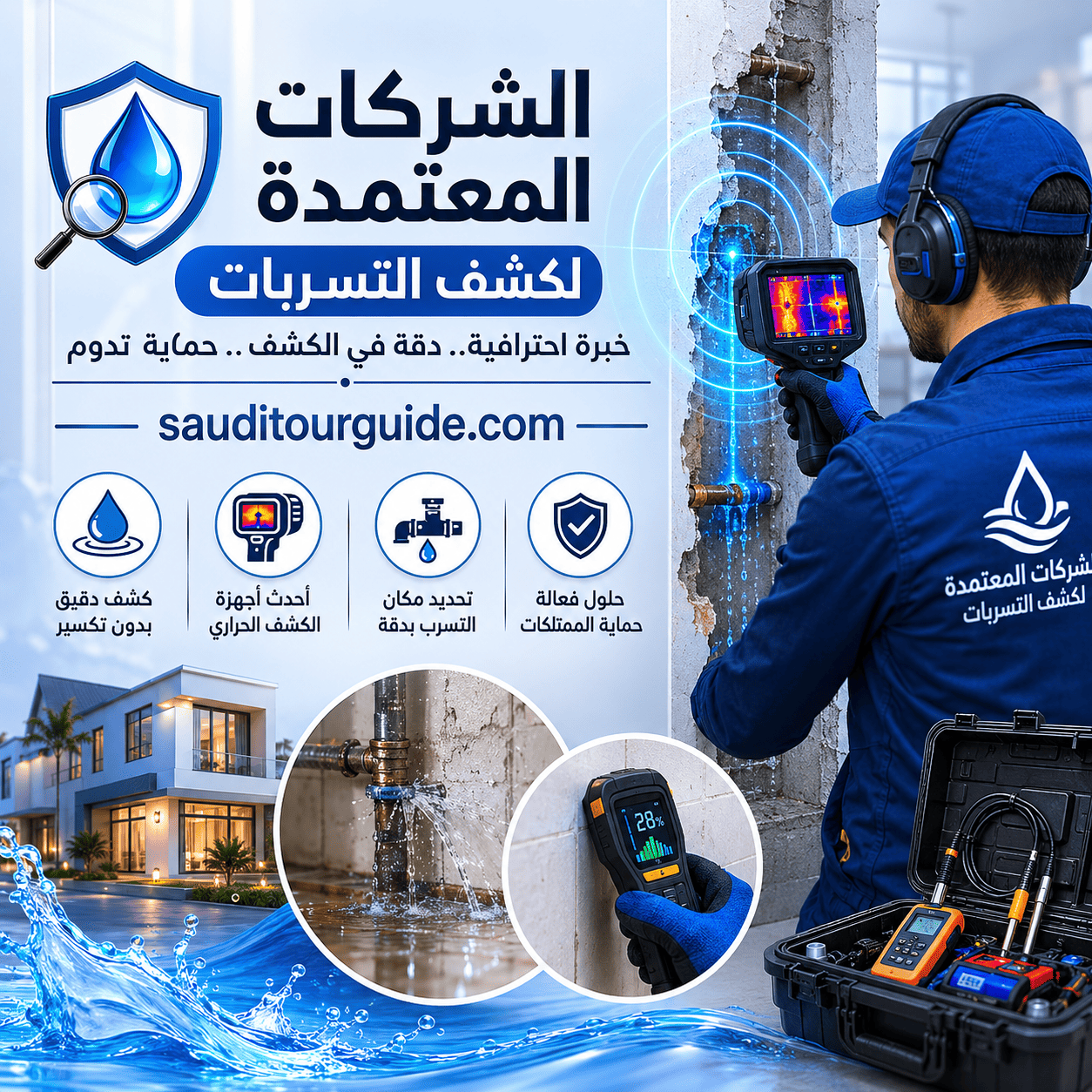 الشركات المعتمدة لكشف التسربات