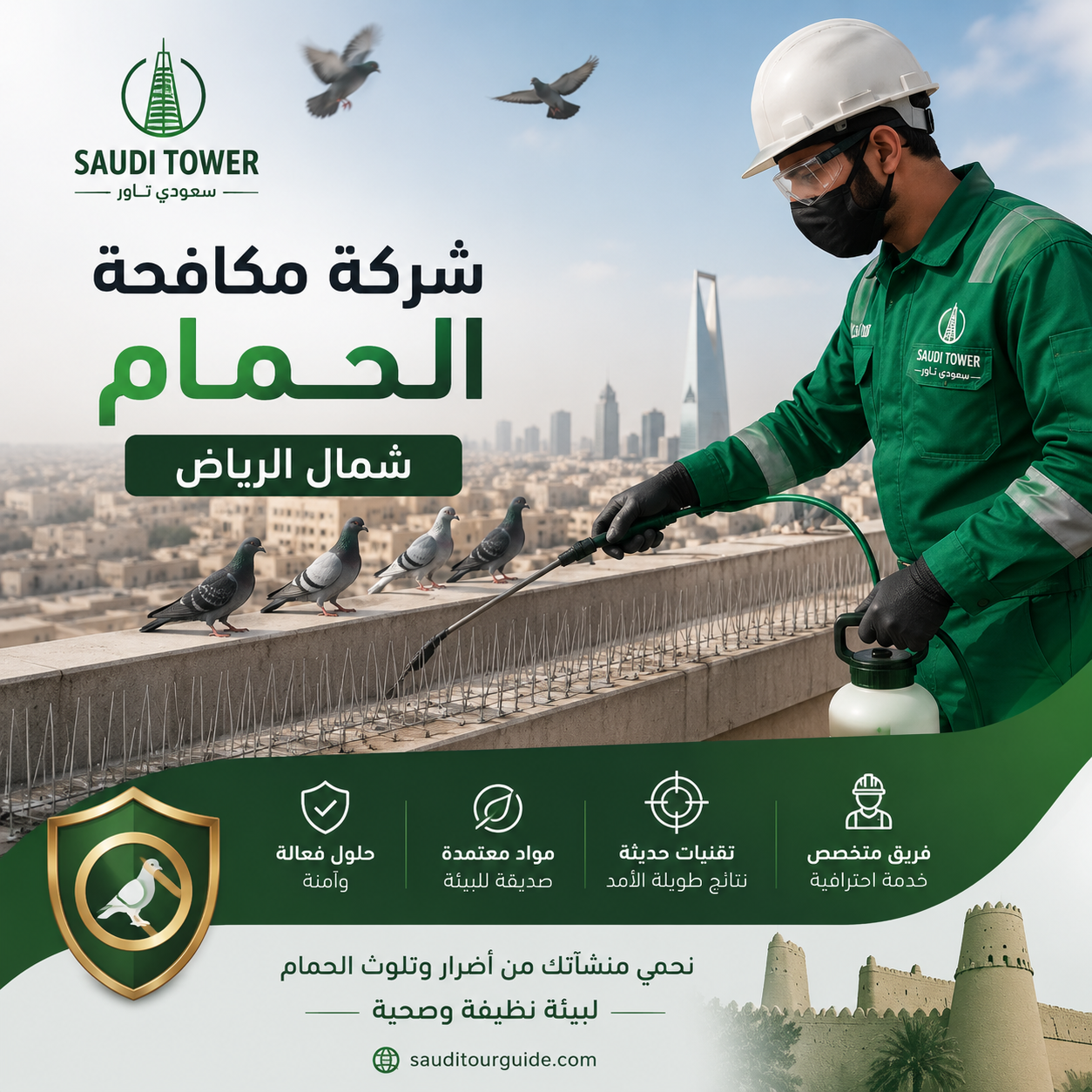 شركة مكافحة الحمام شمال الرياض