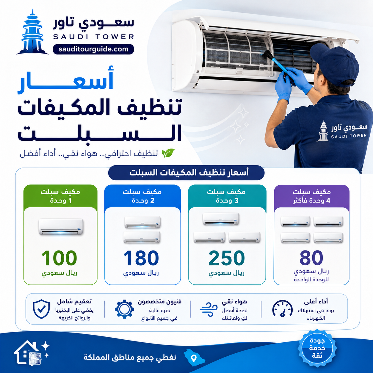 اسعار تنظيف المكيفات السبلت