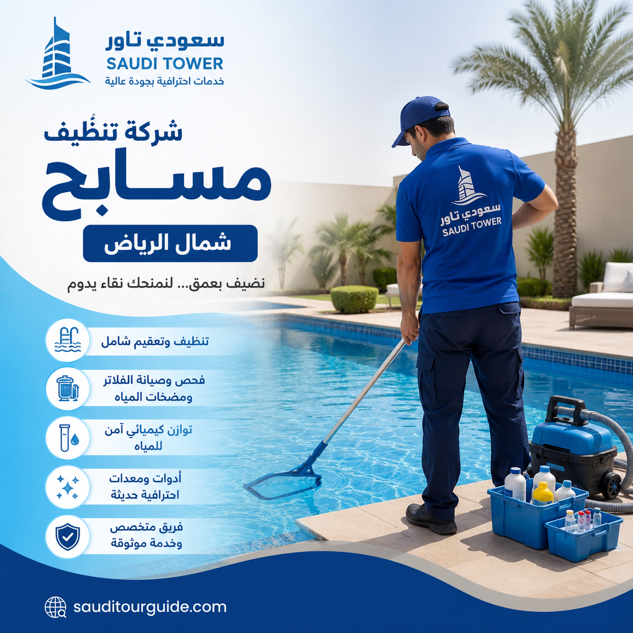 شركة تنظيف مسابح شمال الرياض