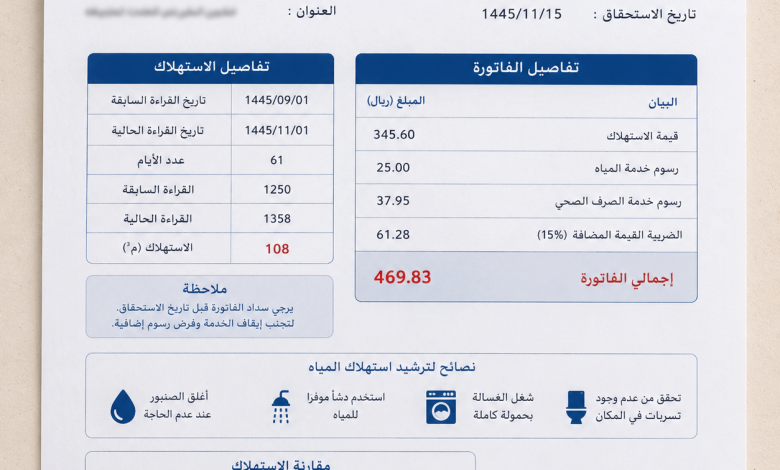 فاتورة المياه مرتفعة