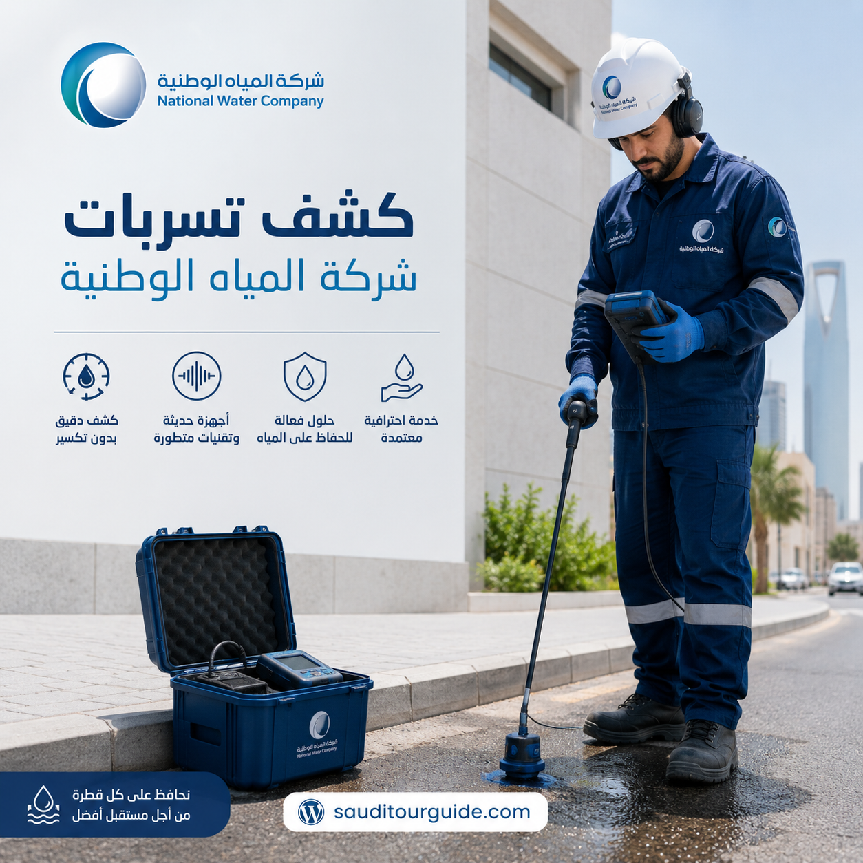 شركة المياه الوطنية كشف تسربات