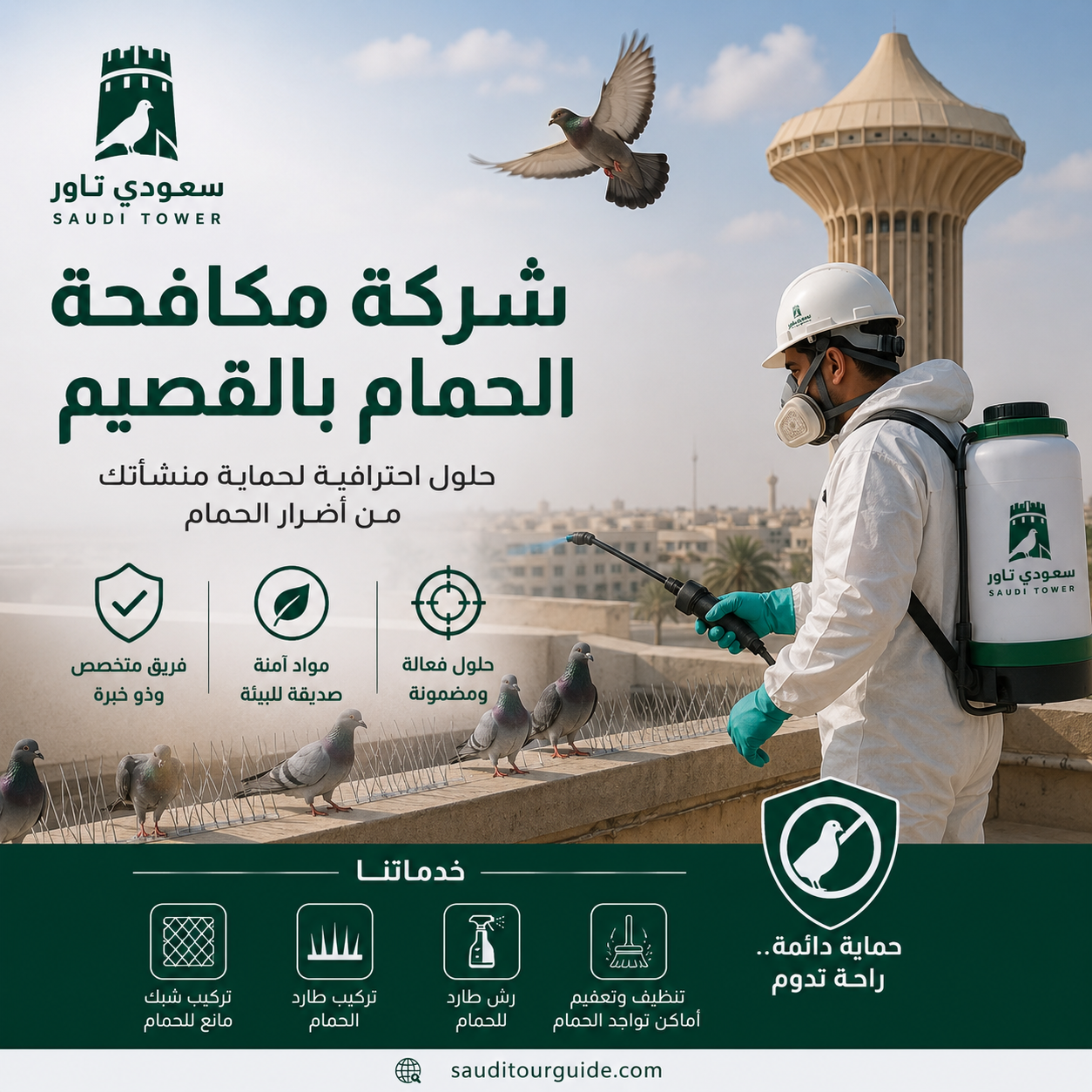 شركة مكافحة الحمام بالقصيم