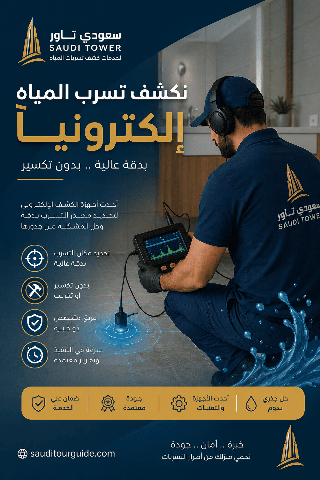 كشف تسرب المياه الكترونيا