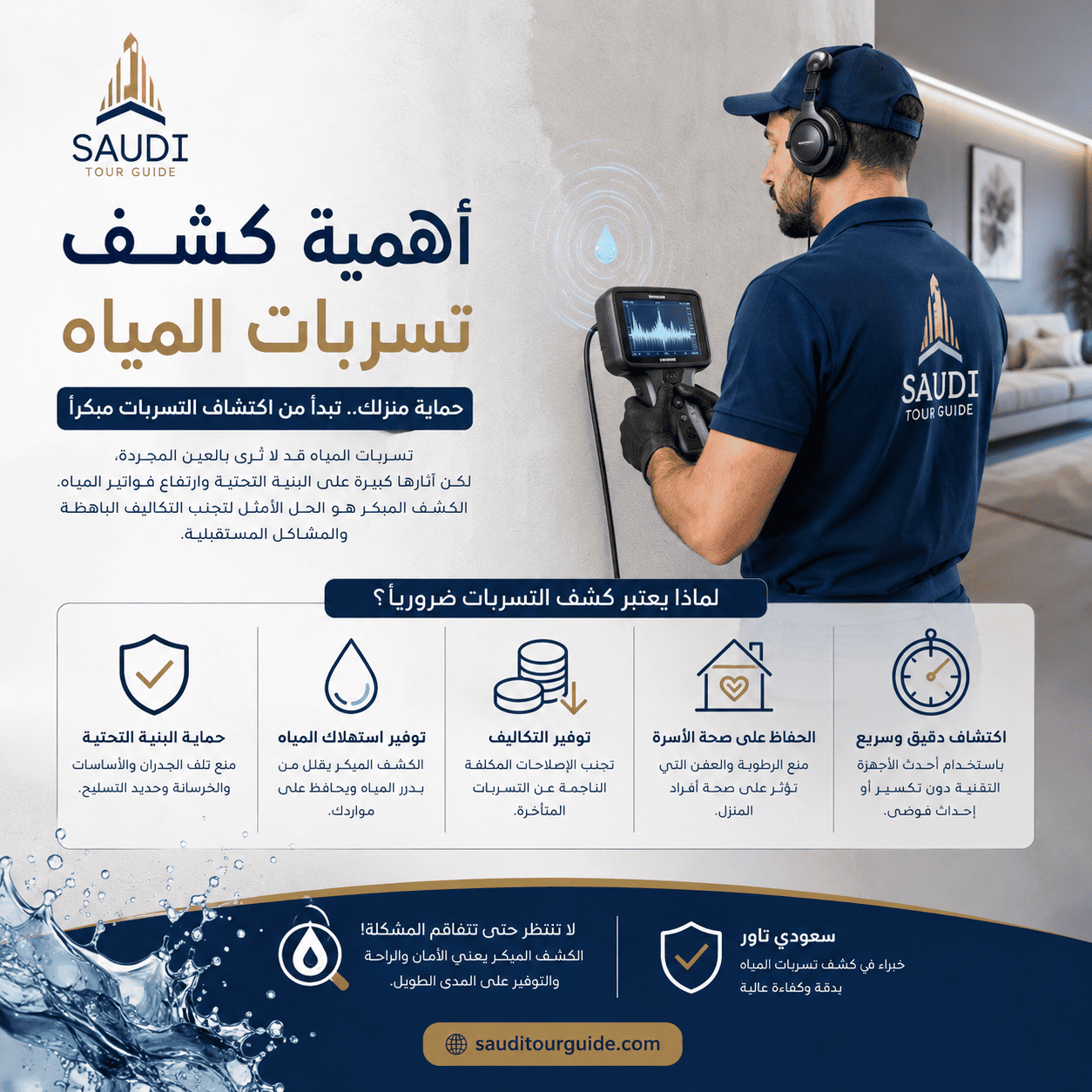 أهمية كشف تسربات المياه