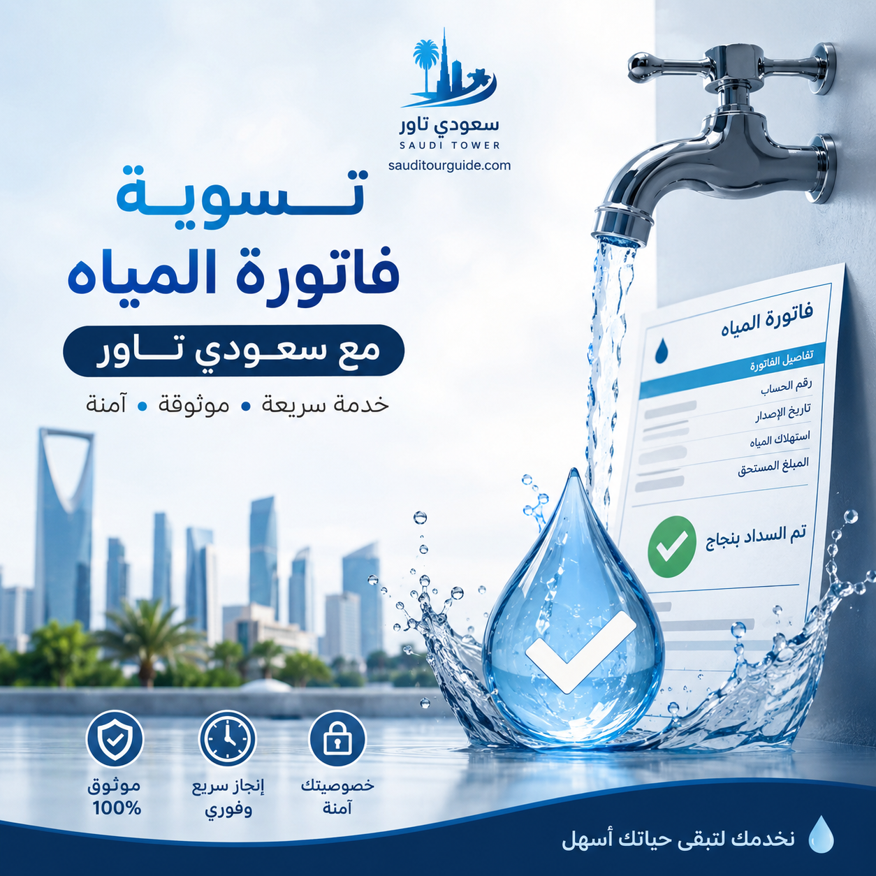 تسويه فاتورة المياه