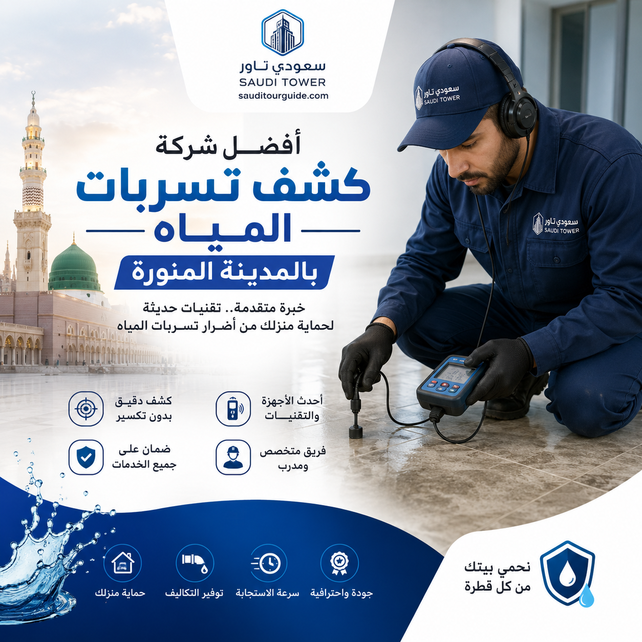 شركة كشف تسربات المياه بالمدينة المنورة