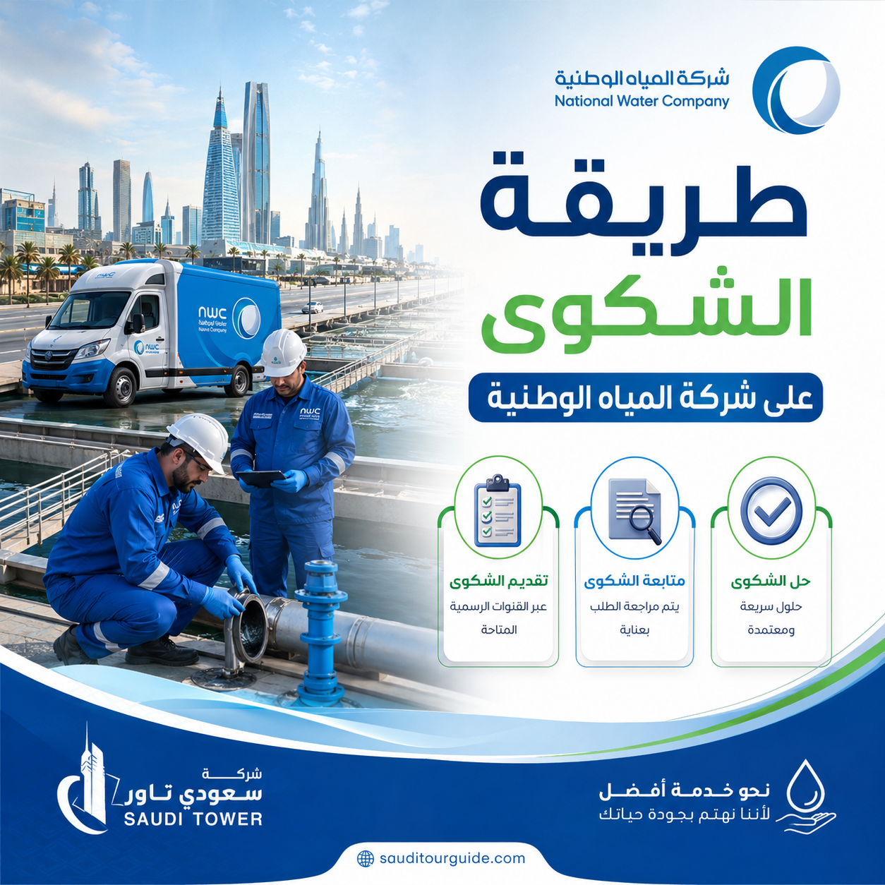 طريقة الشكوى على شركة المياه الوطنية