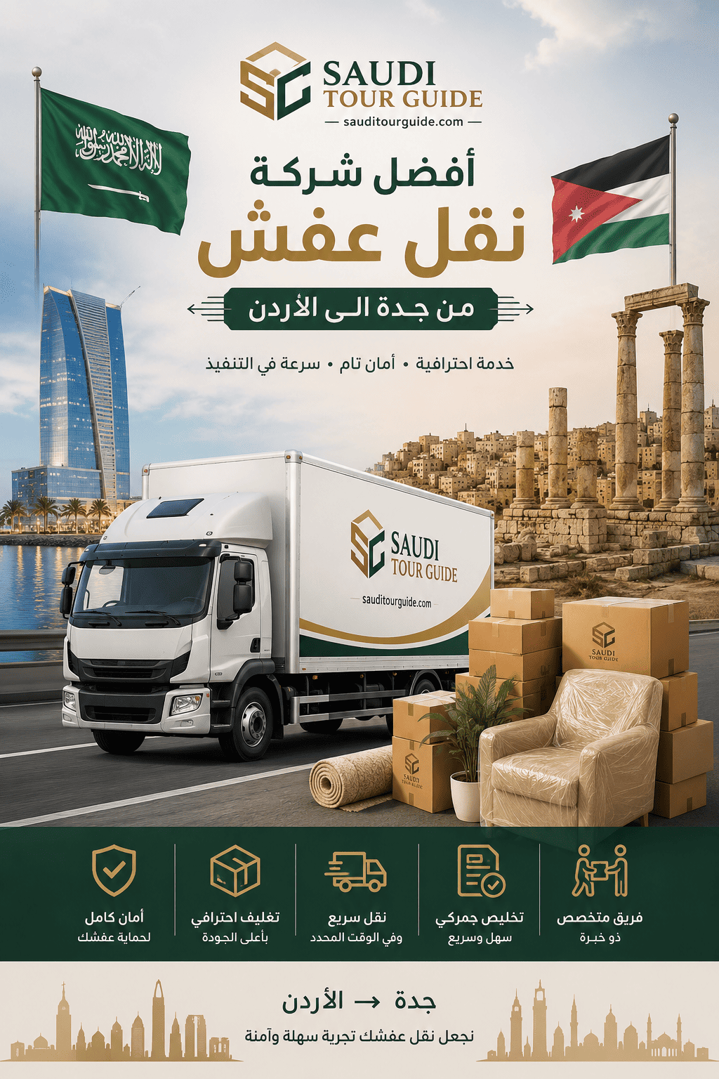 شركة نقل عفش من جدة الى الاردن