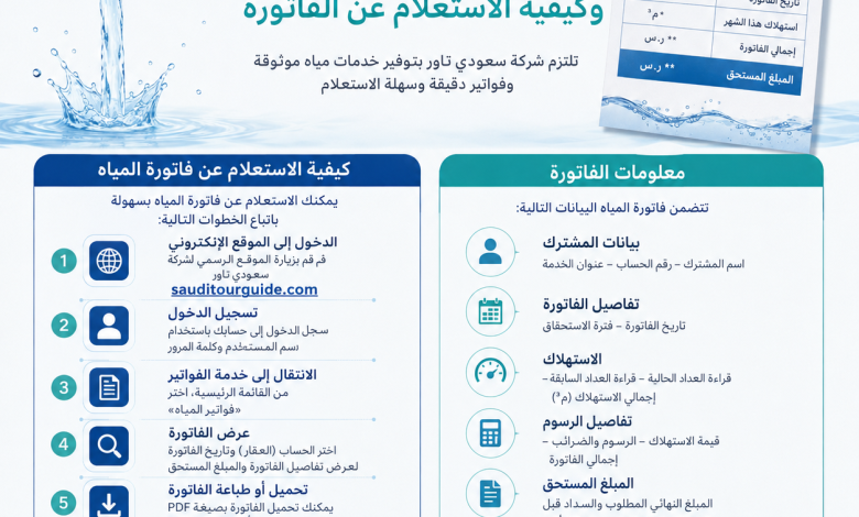 صدور فواتير المياه وكيفية الاستعلام عن الفاتورة