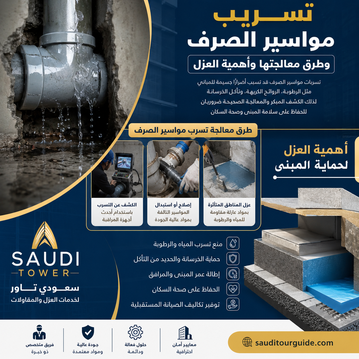 تسريب مواسير الصرف