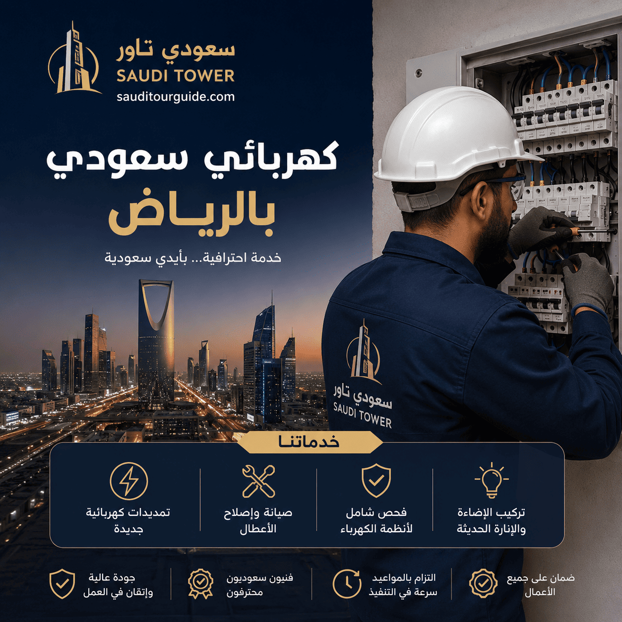 كهربائي سعودي بالرياض محترف