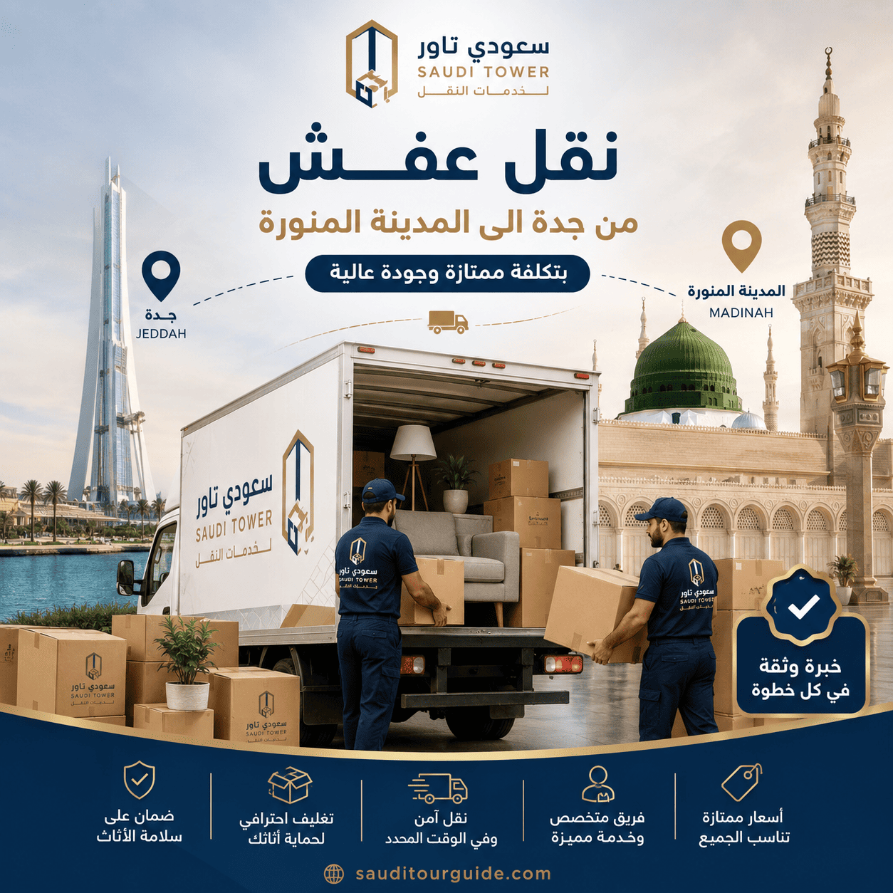 شركة نقل عفش من جدة الى المدينة المنورة