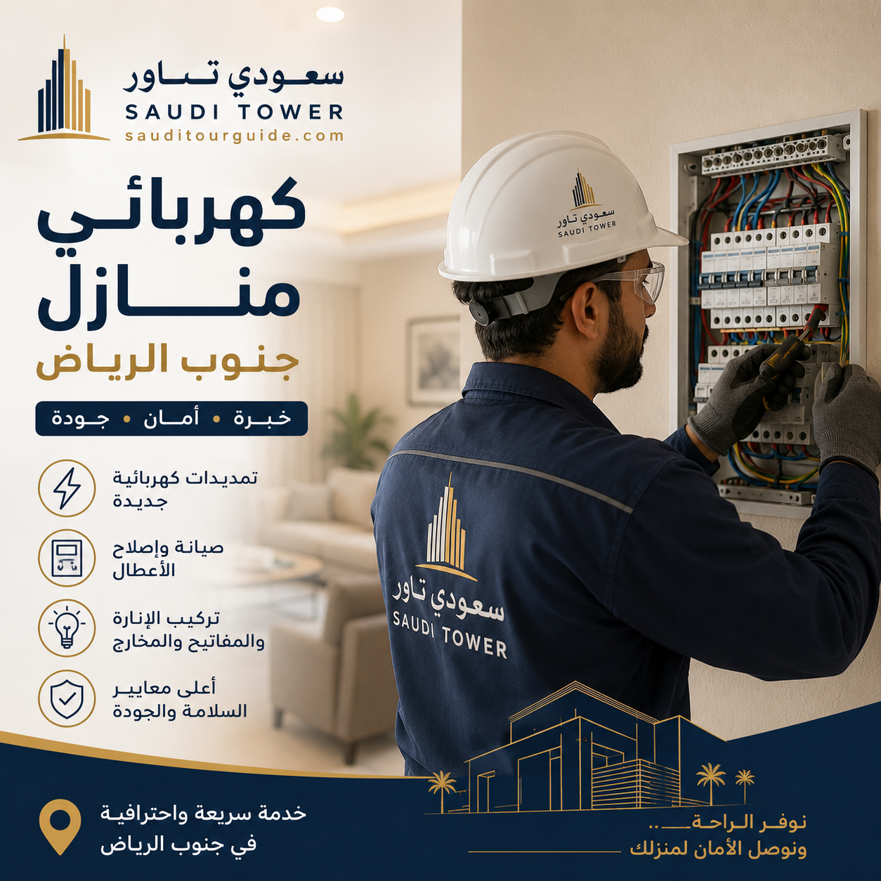 كهربائي منازل جنوب الرياض