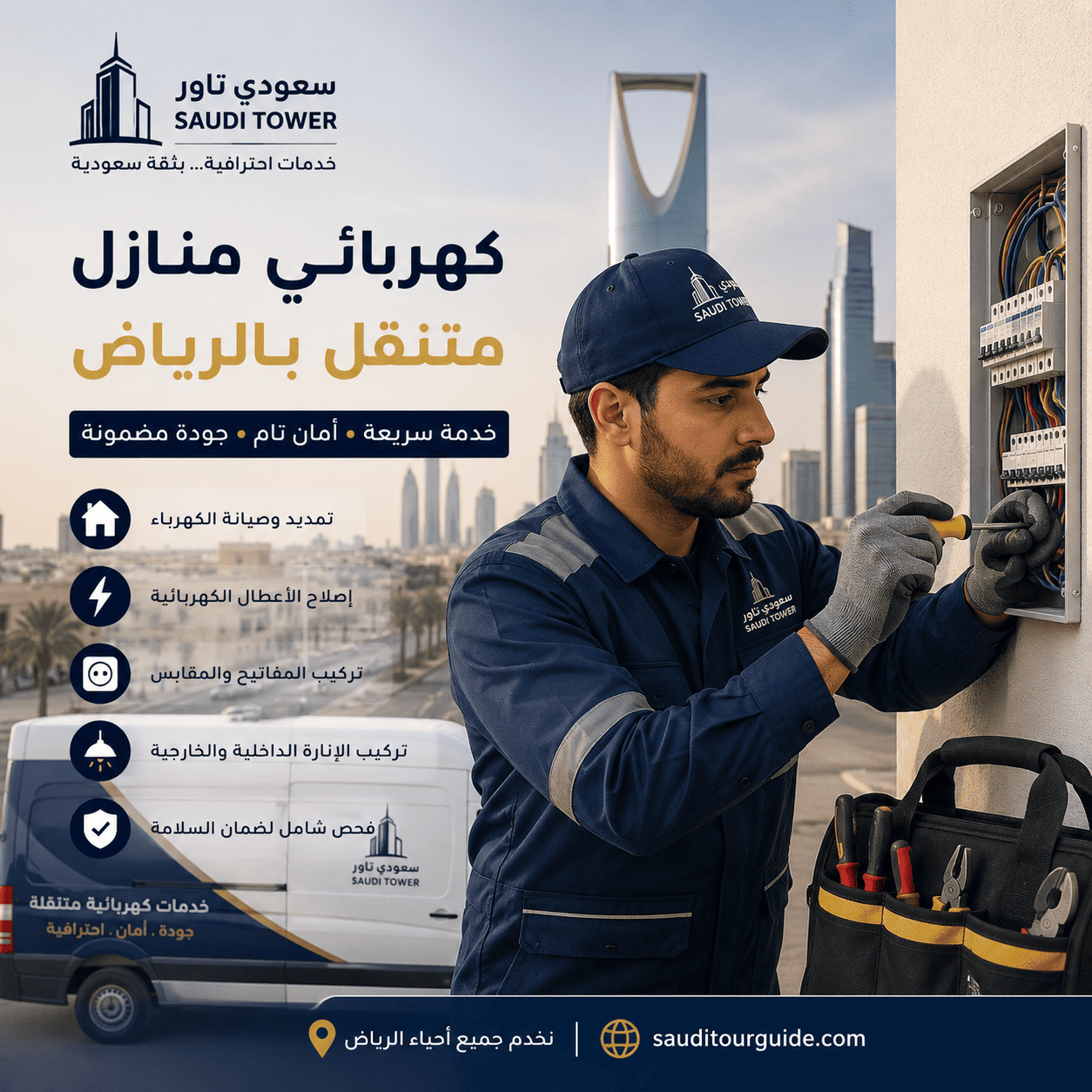 كهربائي منازل متنقل بالرياض