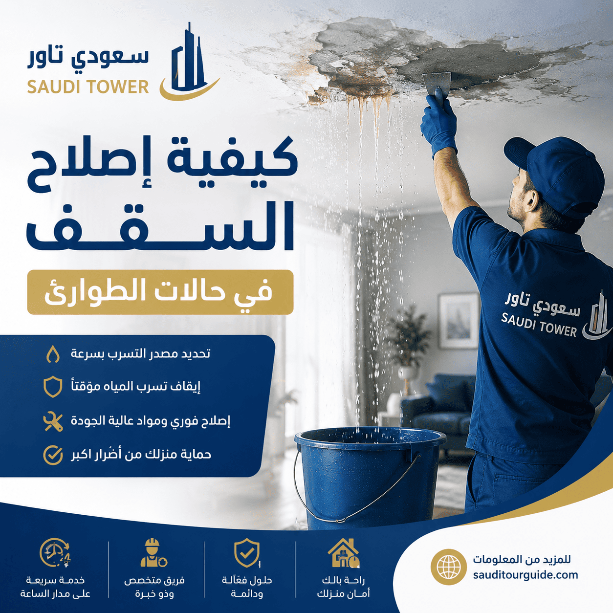 كيفية إصلاح السقف في حالات الطوارئ