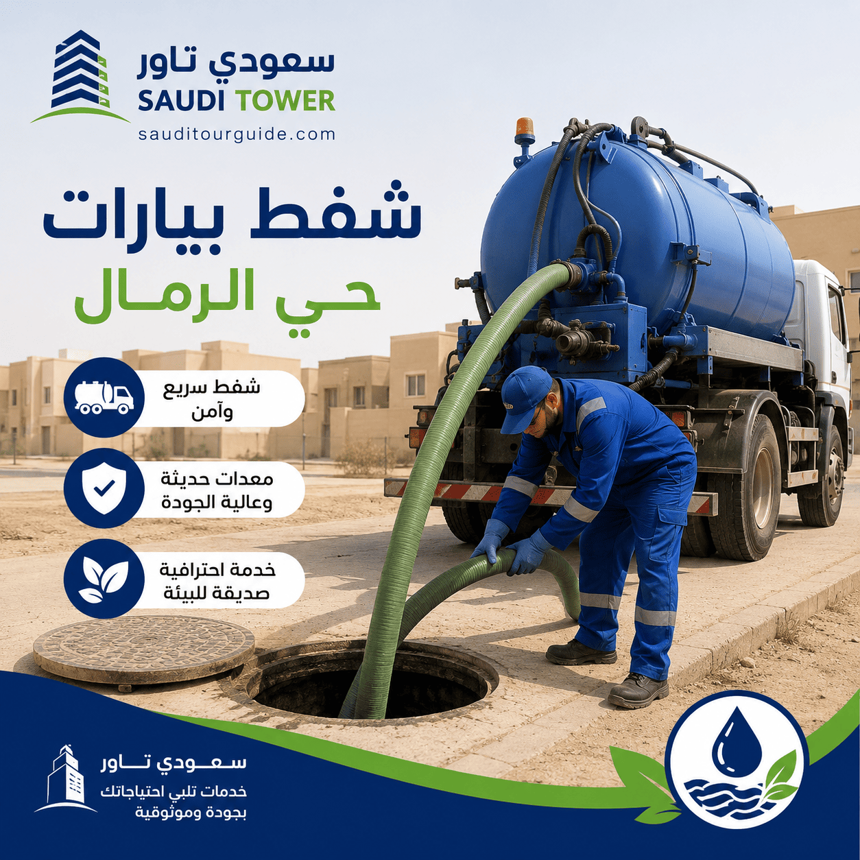 شفط بيارات حي الرمال