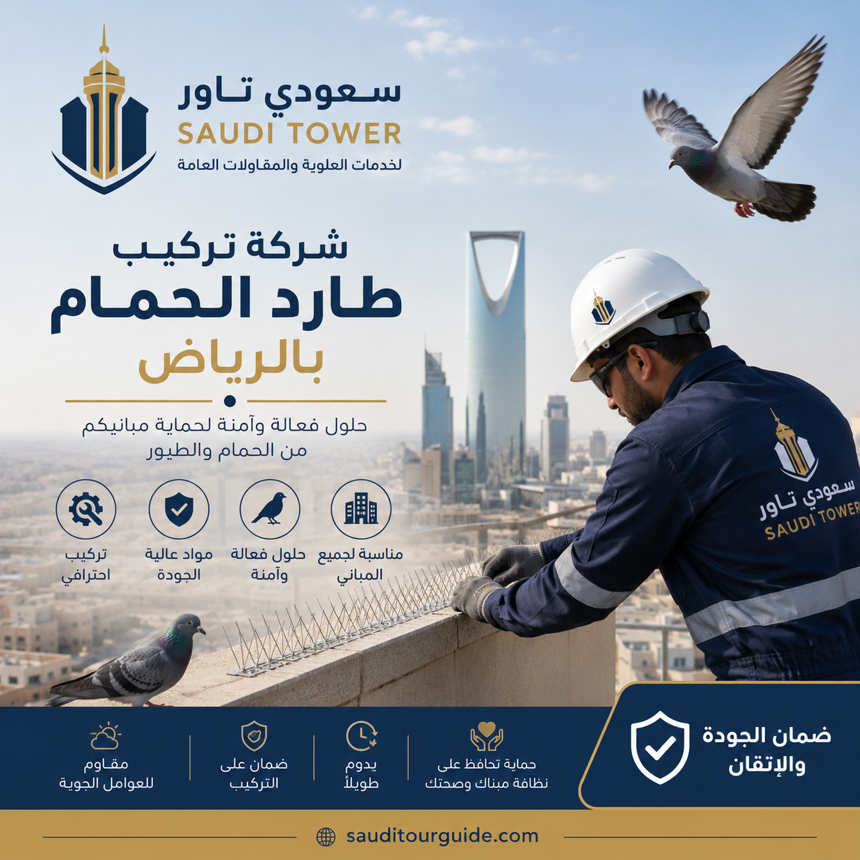 شركة تركيب طارد الحمام بالرياض