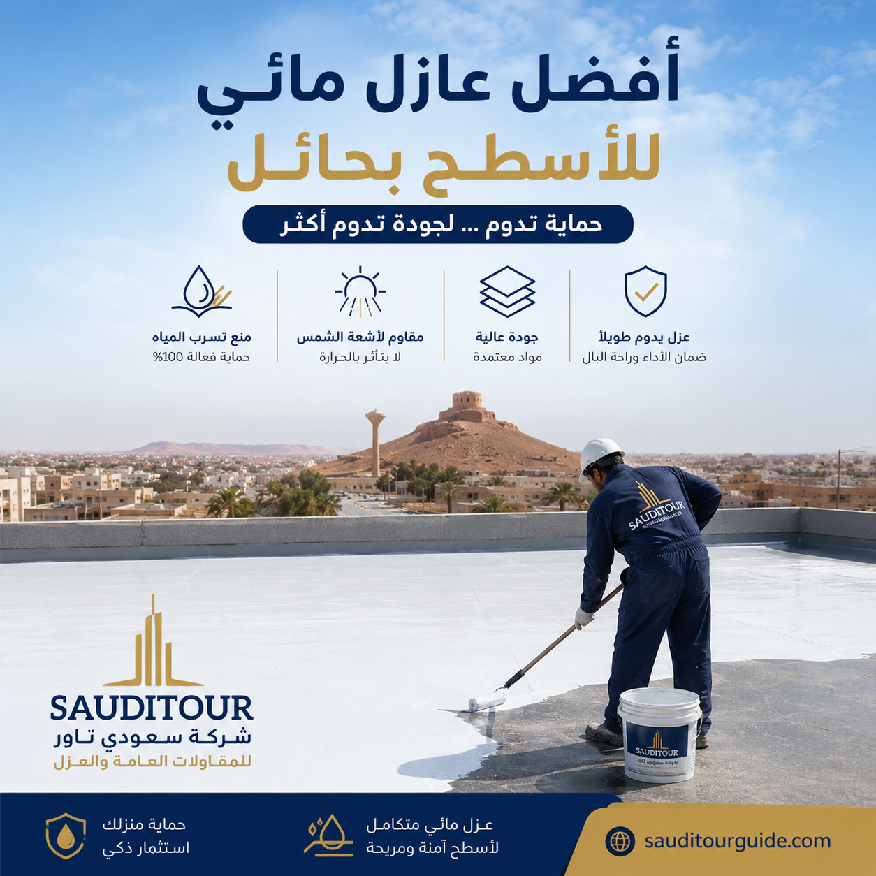افضل عازل مائي للاسطح بحائل