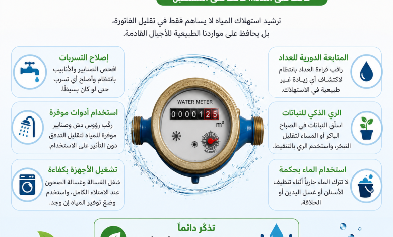 طريقة تخفيض استهلاك عداد الماء