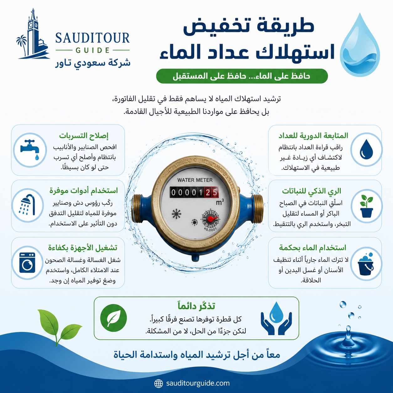 طريقة تخفيض استهلاك عداد الماء