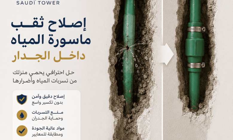 إصلاح ثقب ماسورة المياه داخل الجدار
