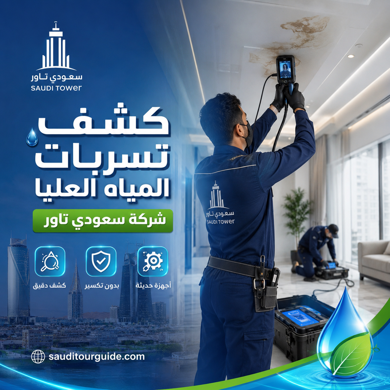 كشف تسربات المياه العليا، الرياض
