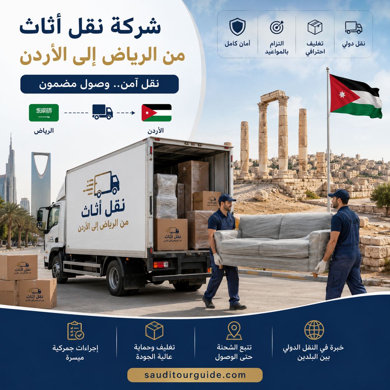 شركة نقل اثاث من الرياض الي الاردن