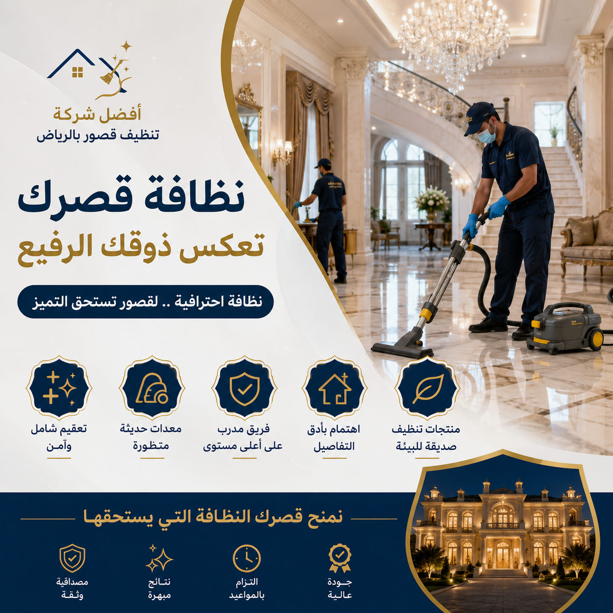 شركة تنظيف قصور بالرياض